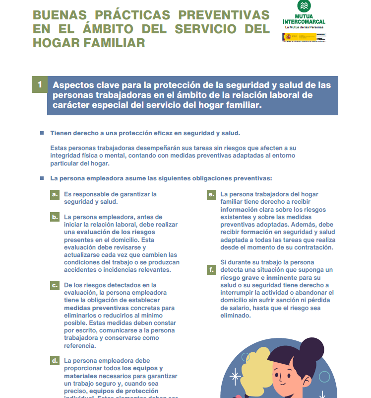 Buenas pr�cticas preventivas en el �mbito del servicio del hogar familiar